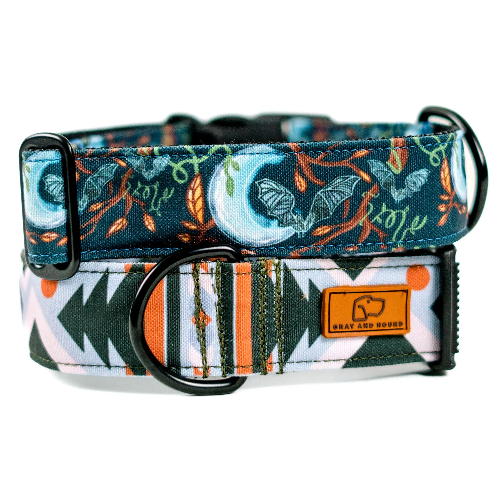 Fabric Martingale Dog Collar Two Pack (choose your designs)