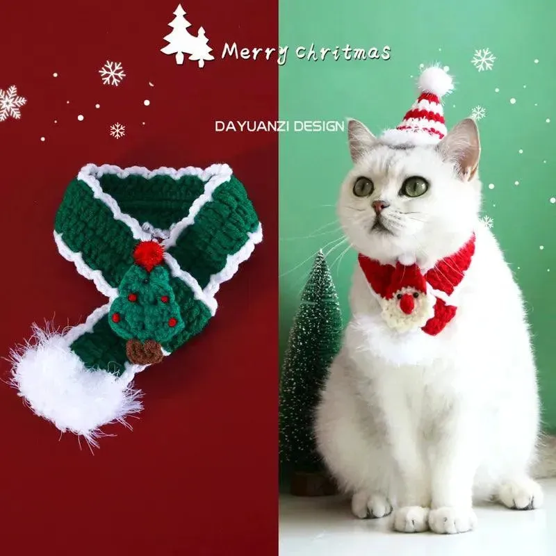 Festive Knitted Pet Collar