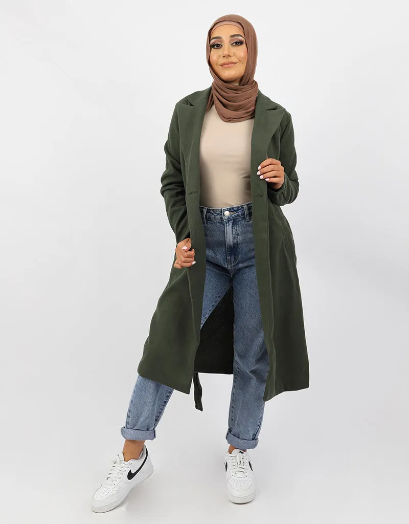 Fleece Trench Coat