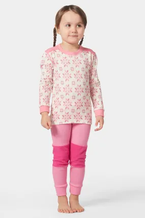 Girls Baselayer Helly Hansen Kids Lifa Merino Set Sugar Pink