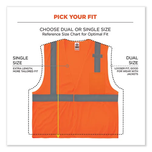 Glowear 8210hl Class 2 Economy Mesh Hook And Loop Vest, Polyester, 2x-large/3x-large, Orange, Ships In 1-3 Business Days