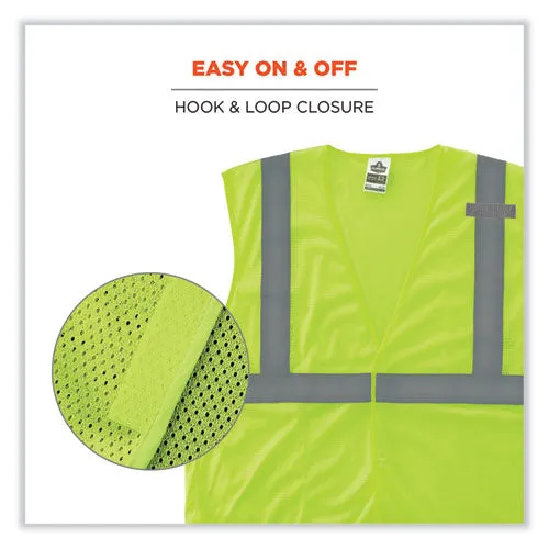 Glowear 8210hl Class 2 Economy Mesh Hook And Loop Vest, Polyester, X-small, Lime, Ships In 1-3 Business Days