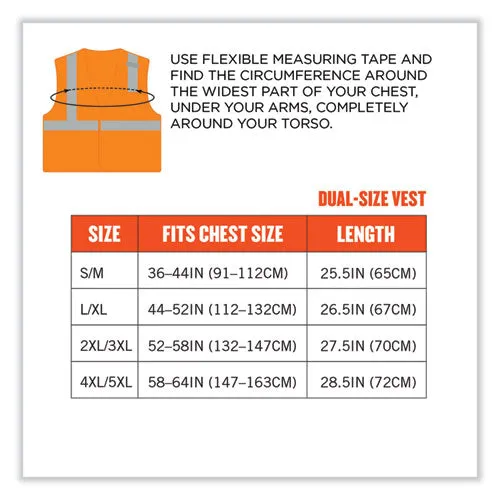 Glowear 8210hl Class 2 Economy Mesh Hook And Loop Vest, Polyester, X-small, Orange , Ships In 1-3 Business Days