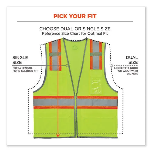 Glowear 8246z-s Single Size Class 2 Two-tone Mesh Vest, Polyester, 4x-large, Lime, Ships In 1-3 Business Days