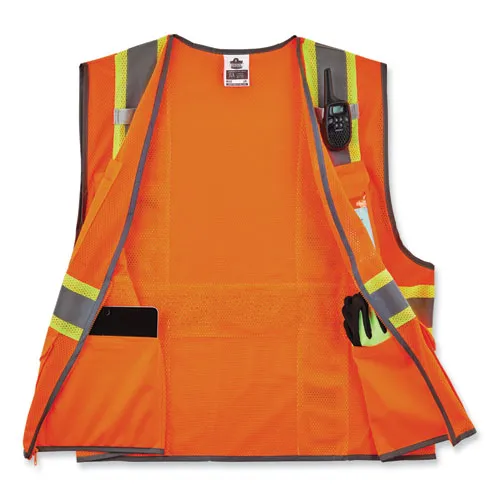 Glowear 8246z-s Single Size Class 2 Two-tone Mesh Vest, Polyester, 5x-large, Orange