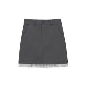 Grey Patchwork striped culottes