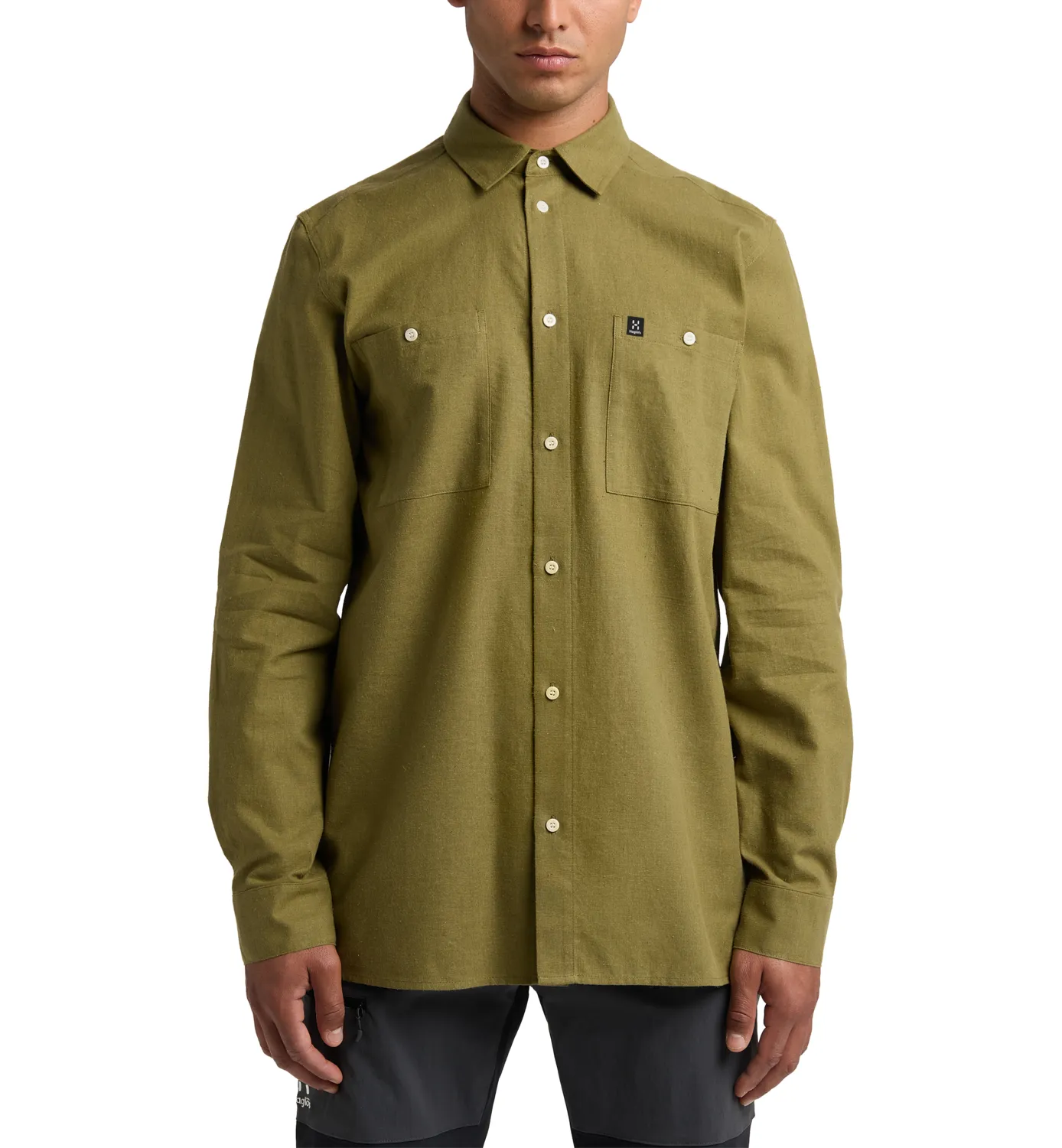 Haglöfs Men&#x27;s Curious Hemp Shirt Olive Green | Buy Haglöfs Men&#x27;s Curious Hemp Shirt Olive Green here | Outnorth