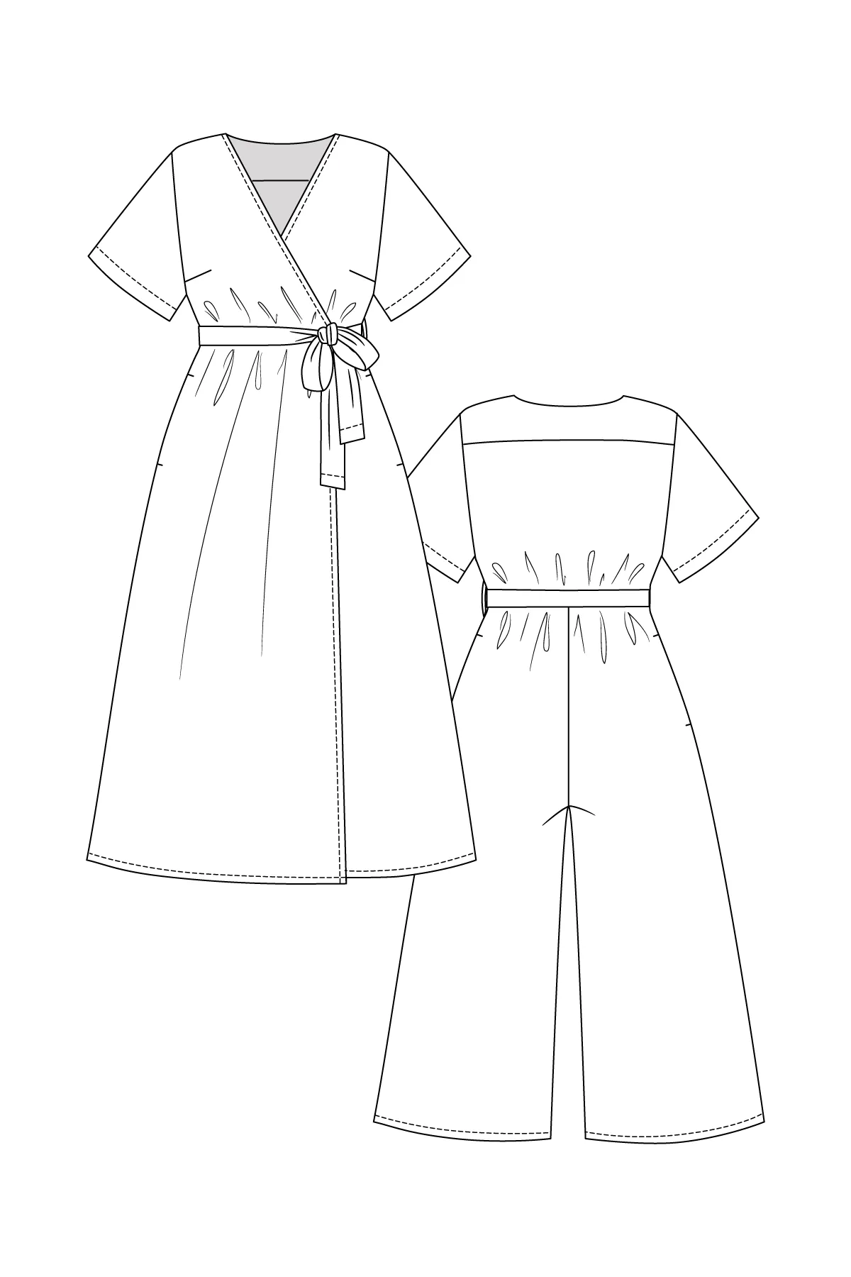 Hali Wrap Dress & Jumpsuit - PDF Pattern - Named Clothing