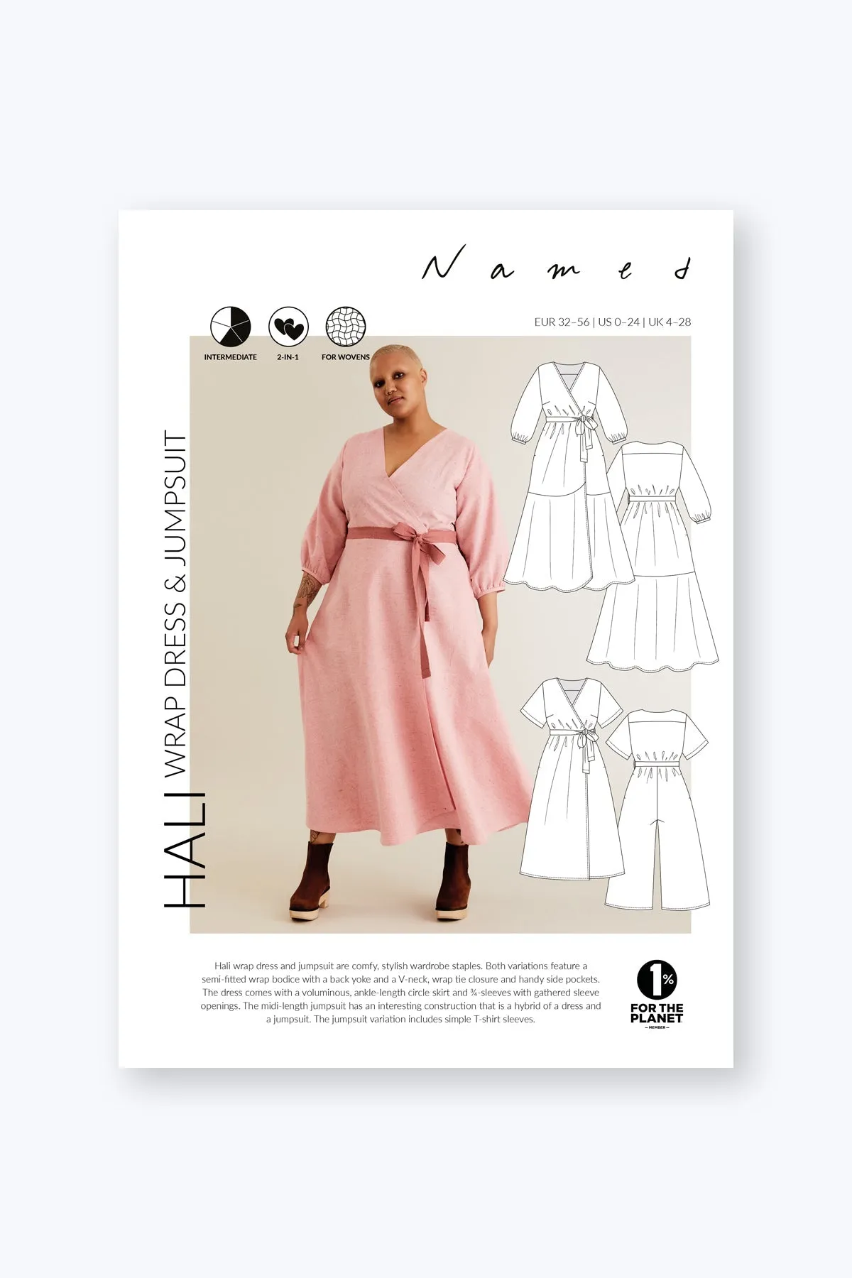 Hali Wrap Dress & Jumpsuit - PDF Pattern - Named Clothing