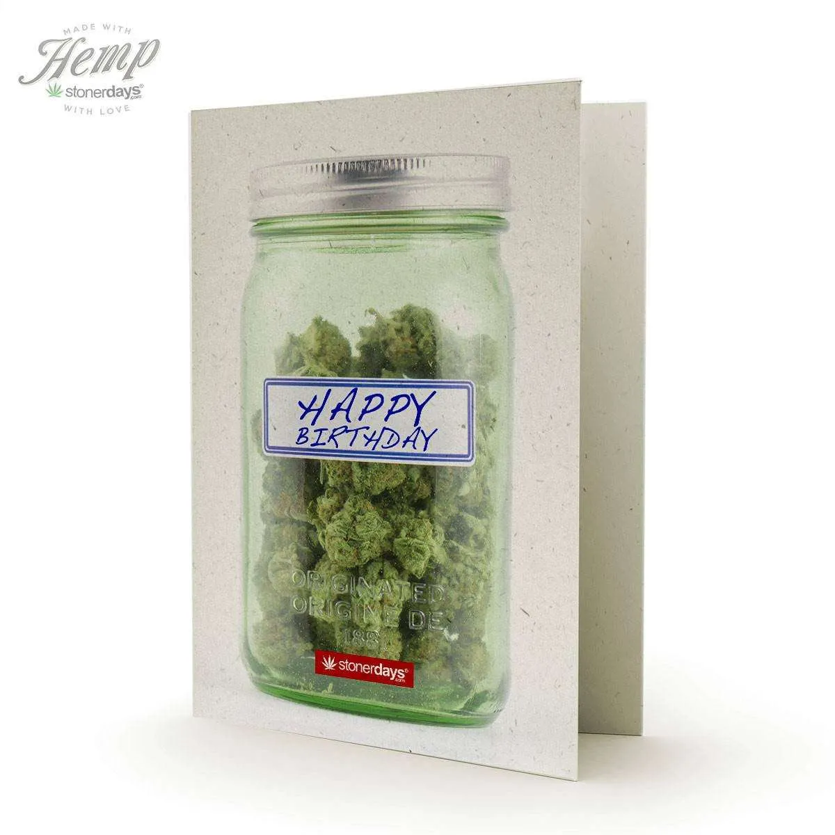 HAPPY BIRTHDAY MASON JAR HEMP GREETING CARD