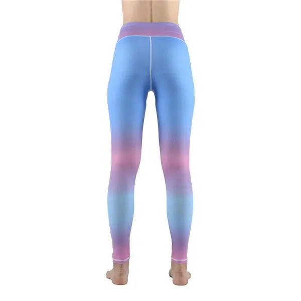 High Waist Gradient Yoga Pants  With Pocket On Waistband