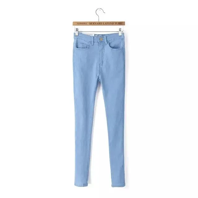 High Waist High Elastic Jeans Women Hot Sale American Style Skinny Pencil Denim Pants Fashion Pantalones Vaqueros Mujer