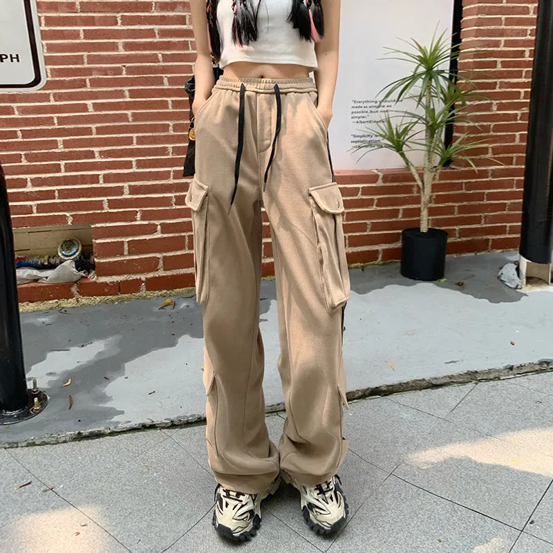 High-Waist Straight Drape Wide-Leg Overalls Wholesale Women Pants