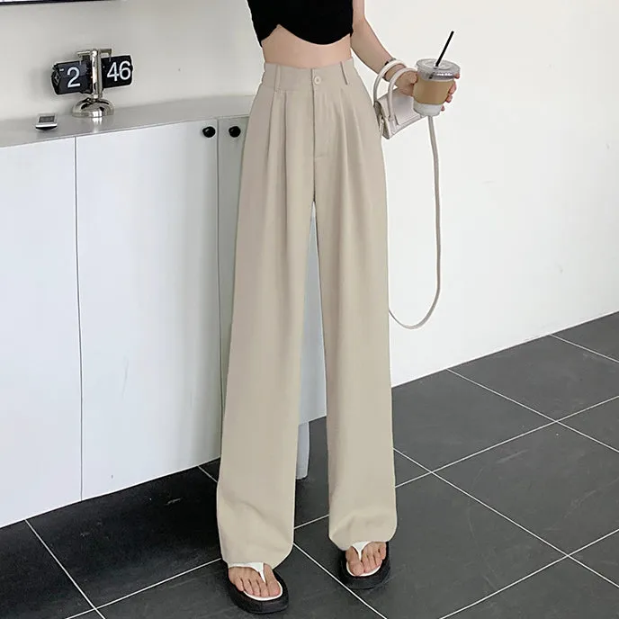 High Waist Suit Pants Straight Leg Trousers