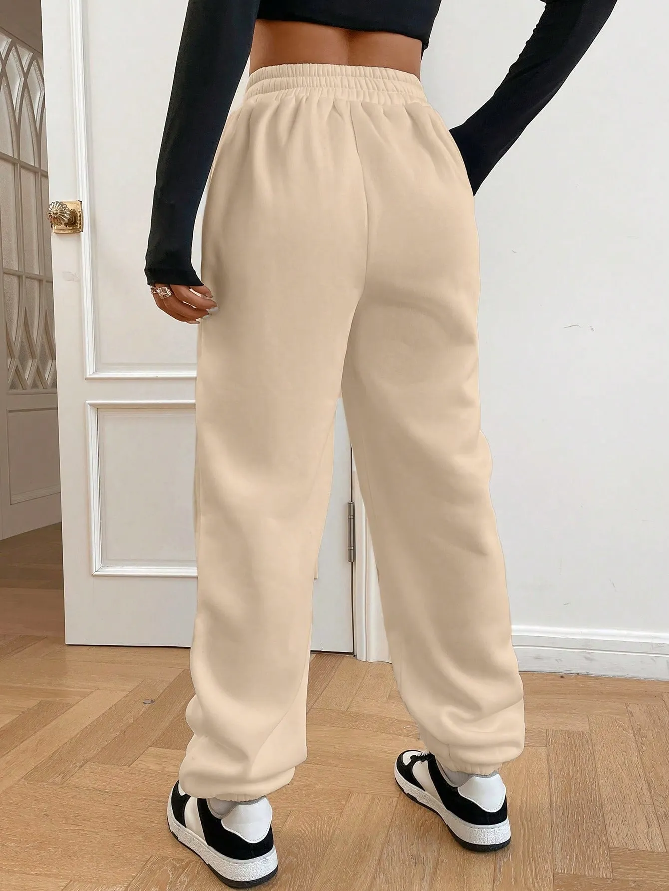 High-waisted Baggy Sweatpants Cross Waist Detail FW23