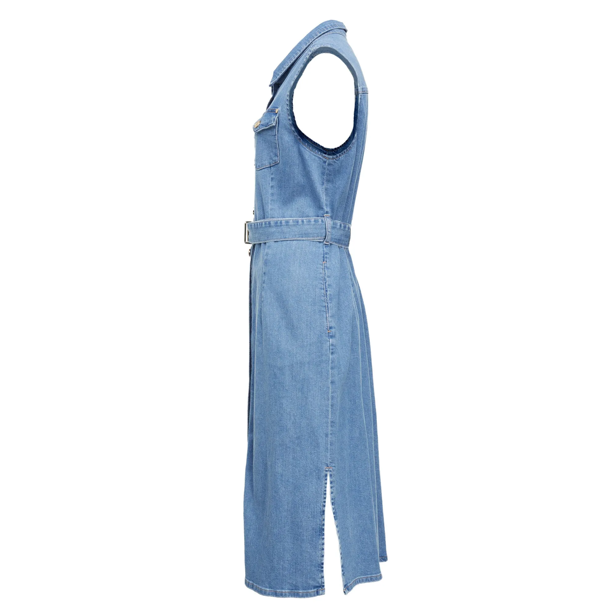 Holland Cooper Ladies Denim Sleeveless Shirt Dress