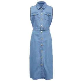 Holland Cooper Ladies Denim Sleeveless Shirt Dress