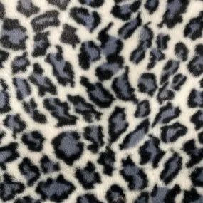 Ice Gray Minky Leopard Faux Fur Fabric