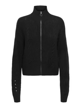 Jdyjusty Ice L/s Short Zip Cardigan - Zwart