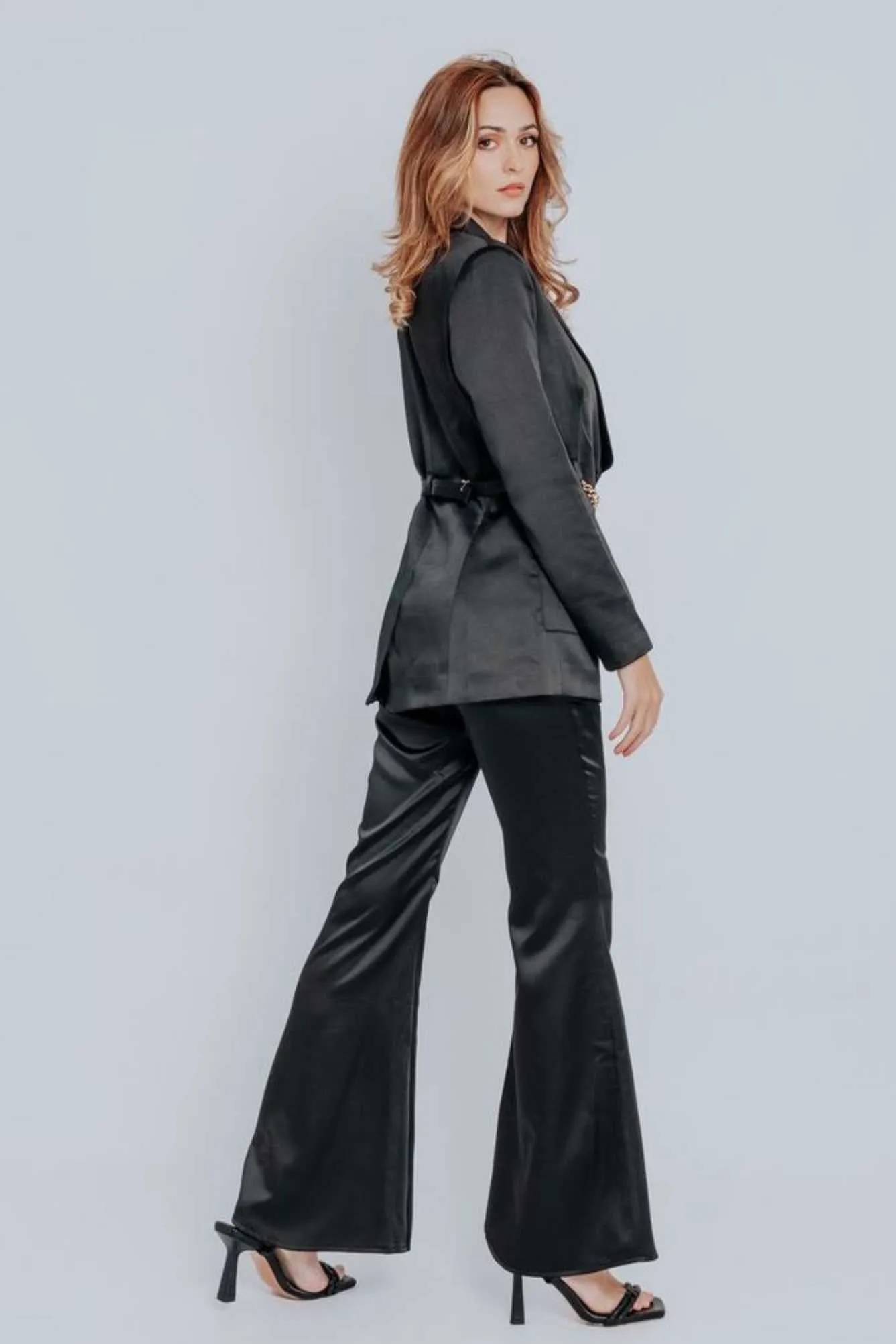 Kali High Waisted Flare  Pants Black