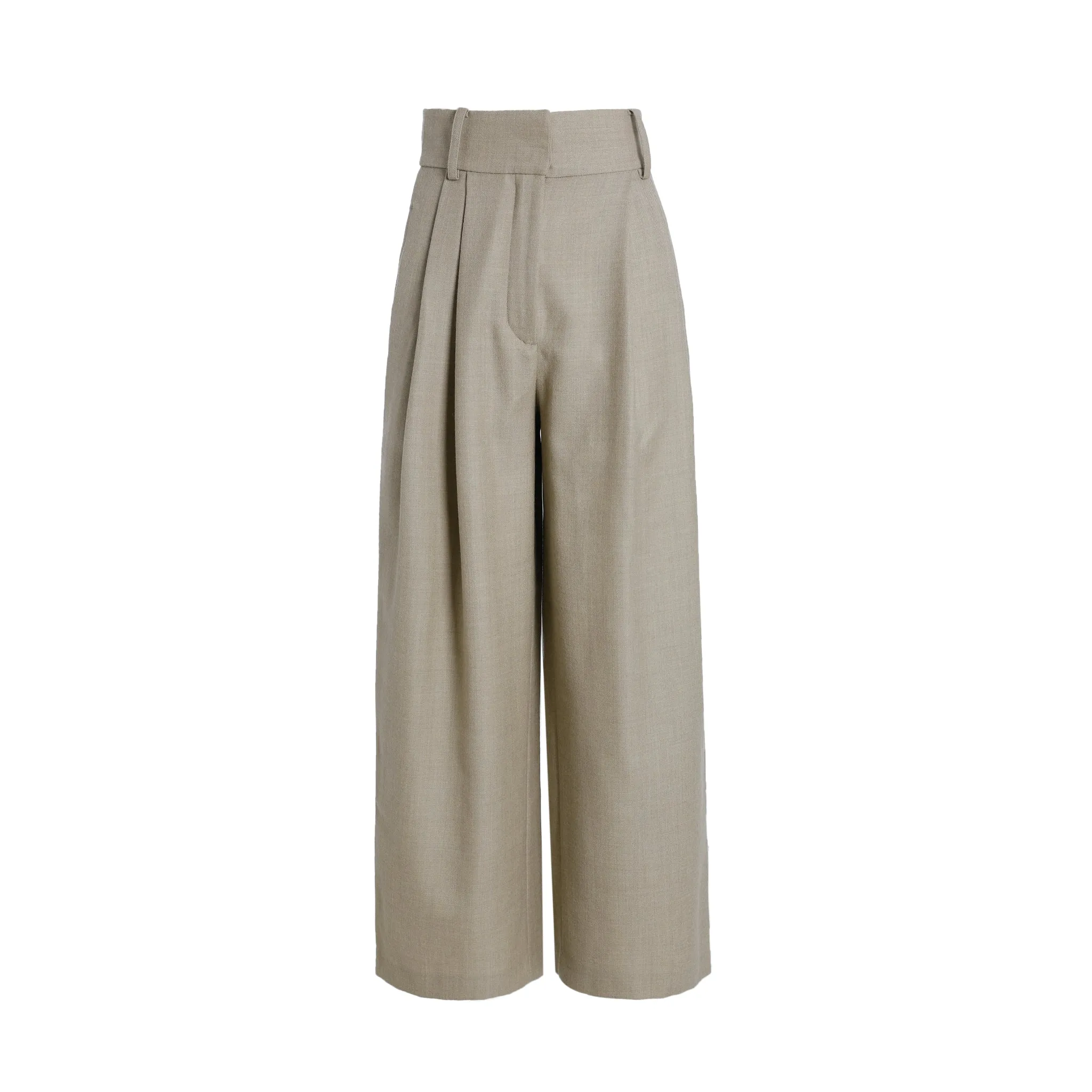 Khaki High Waist Trouser