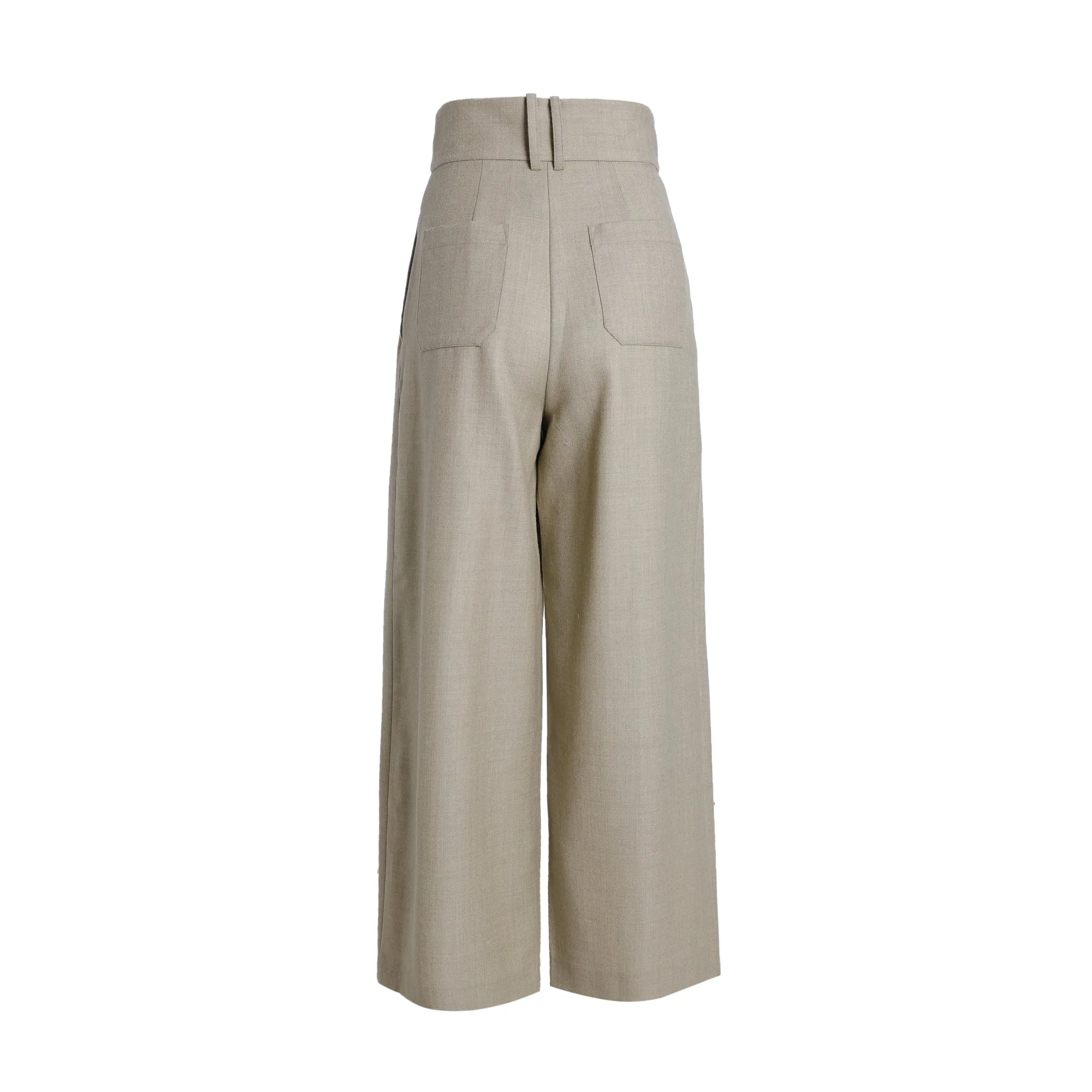 Khaki High Waist Trouser