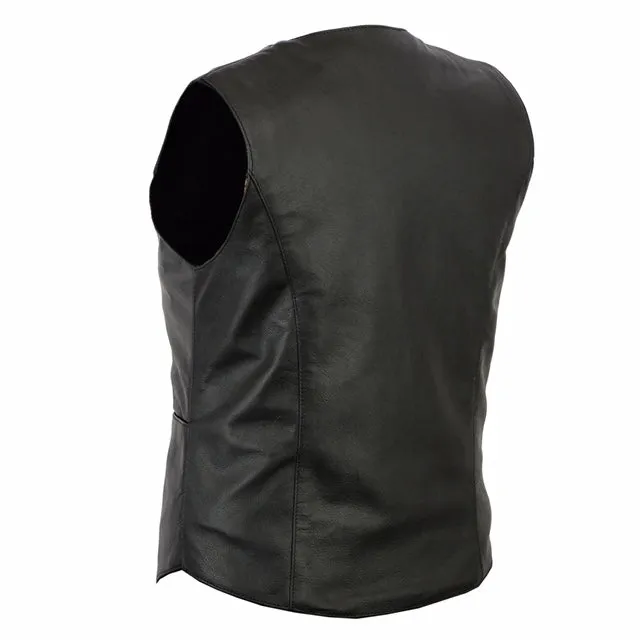 Leather Women's Classic Plain Side Vest