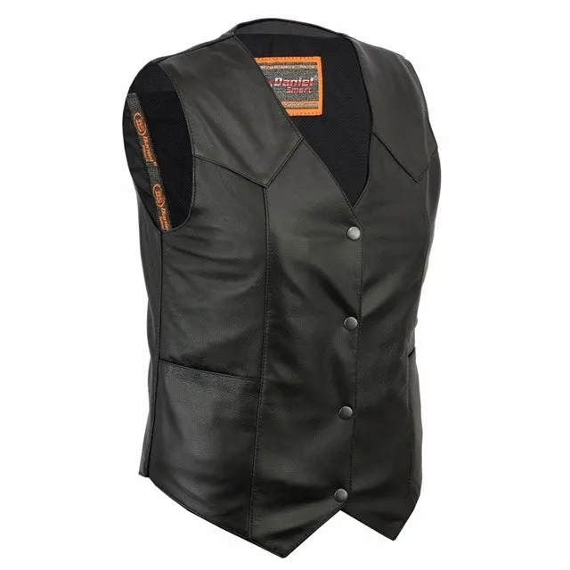 Leather Women's Classic Plain Side Vest