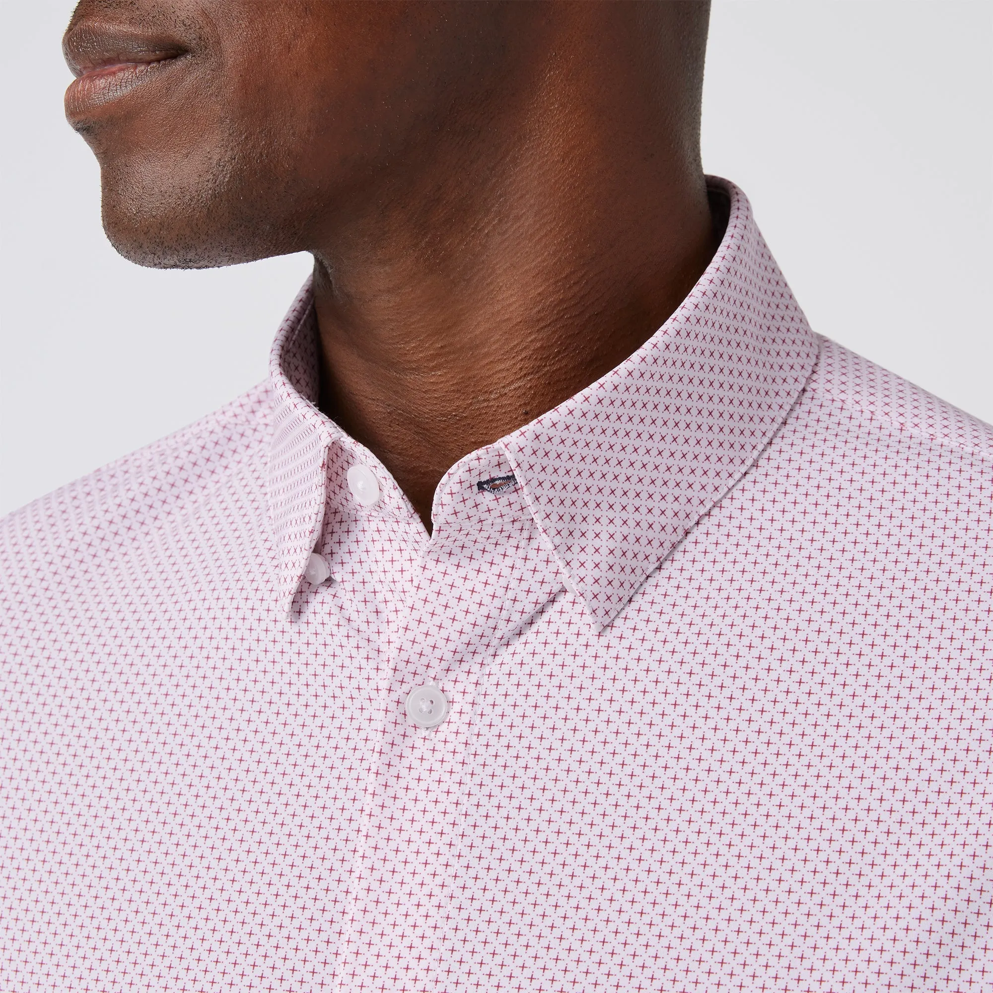 Leeward Dress Shirt - Wine Plus Print