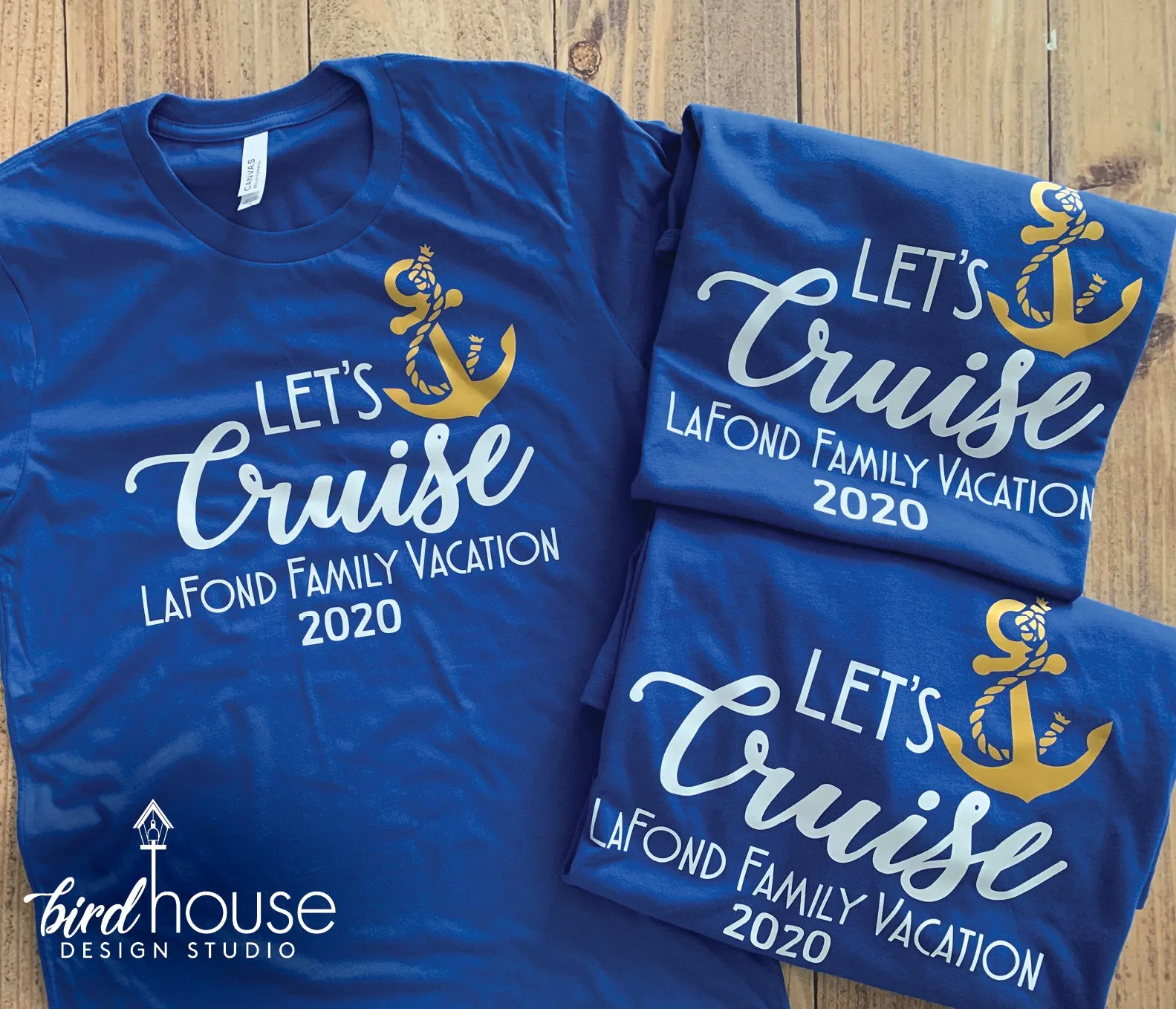 Let's Cruise Family Shirt, Cute Anchor Group Matching Tees, Personalized Any Color