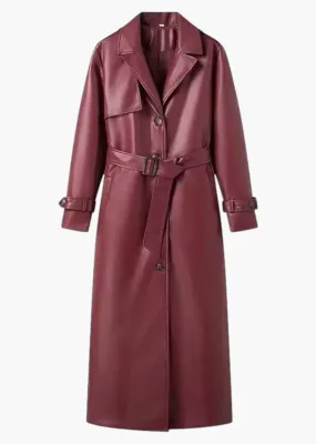 Loose Eco-Leather Trench Coat