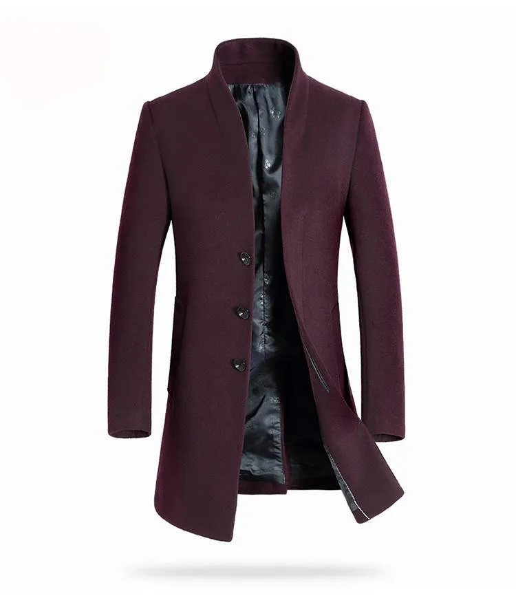 Luxury Slim Fit Long Woollen Coat