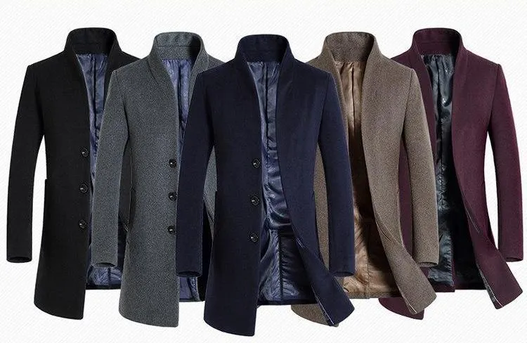 Luxury Slim Fit Long Woollen Coat