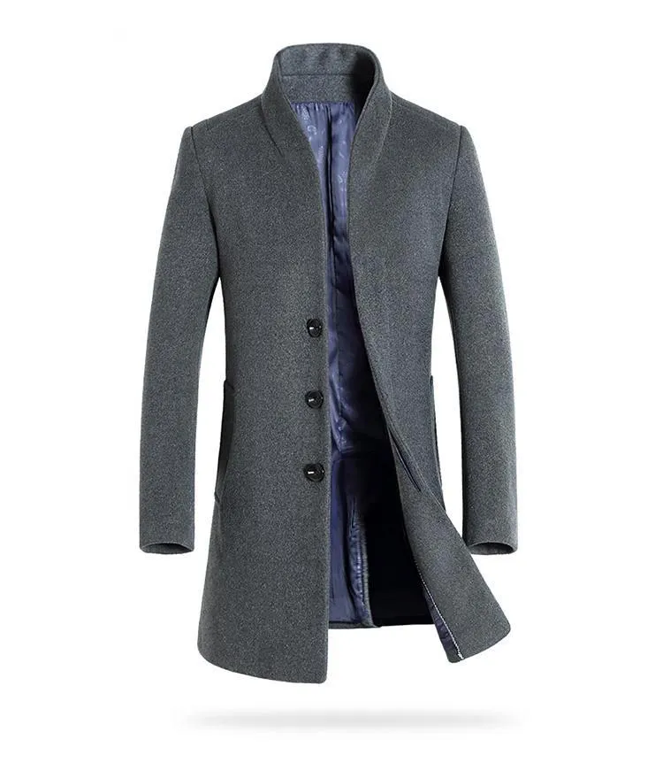 Luxury Slim Fit Long Woollen Coat