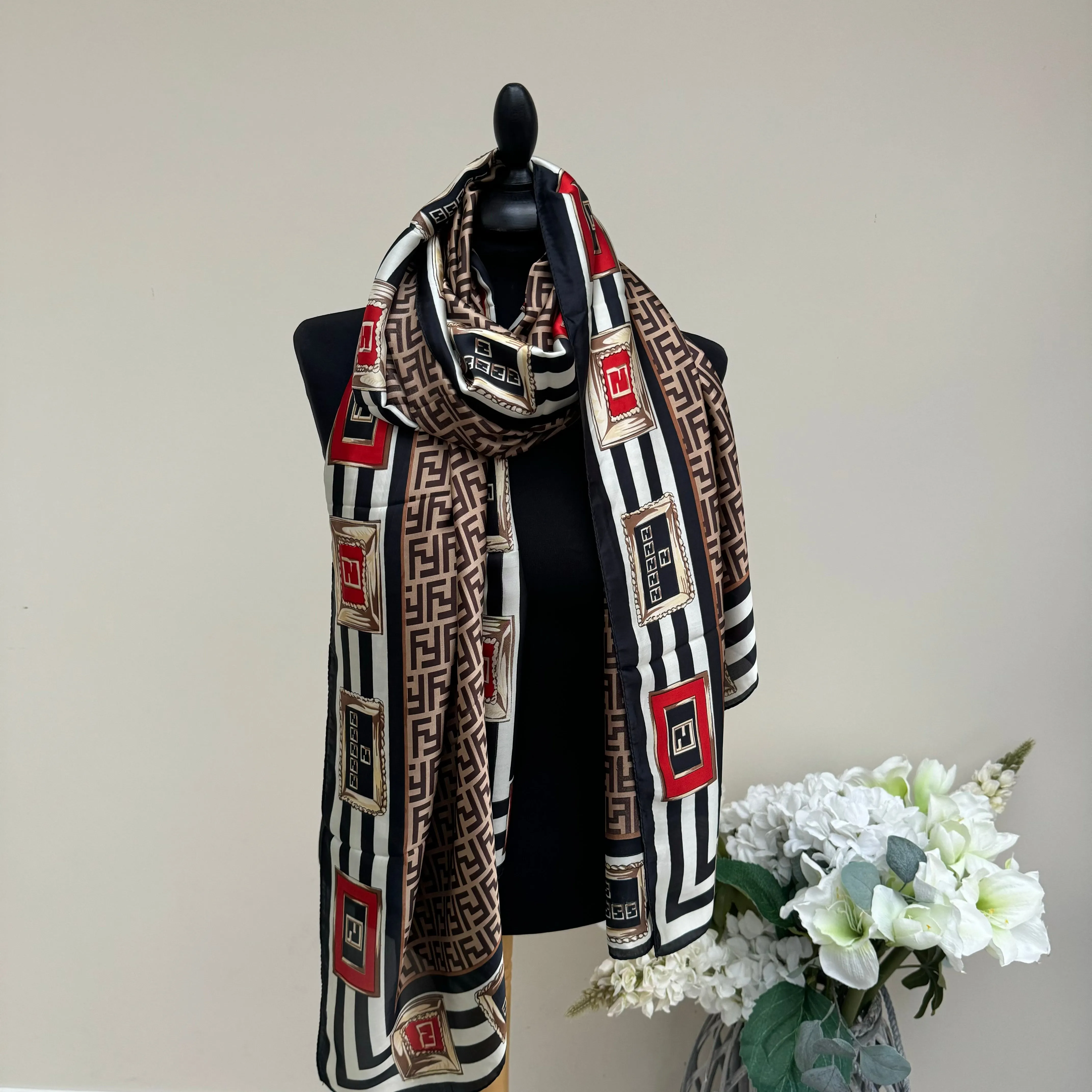 Malissa J Silky Pattern Scarf