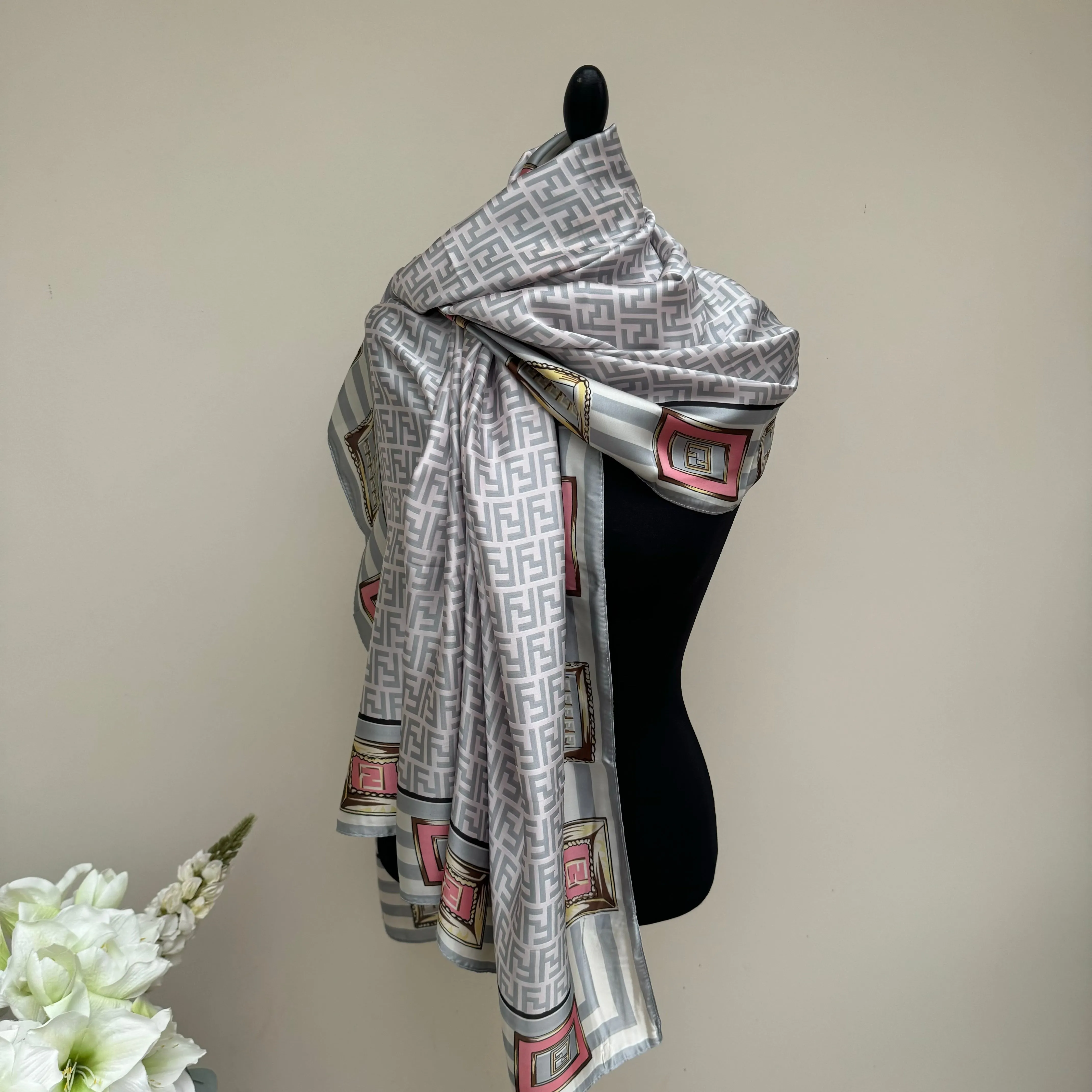 Malissa J Silky Pattern Scarf