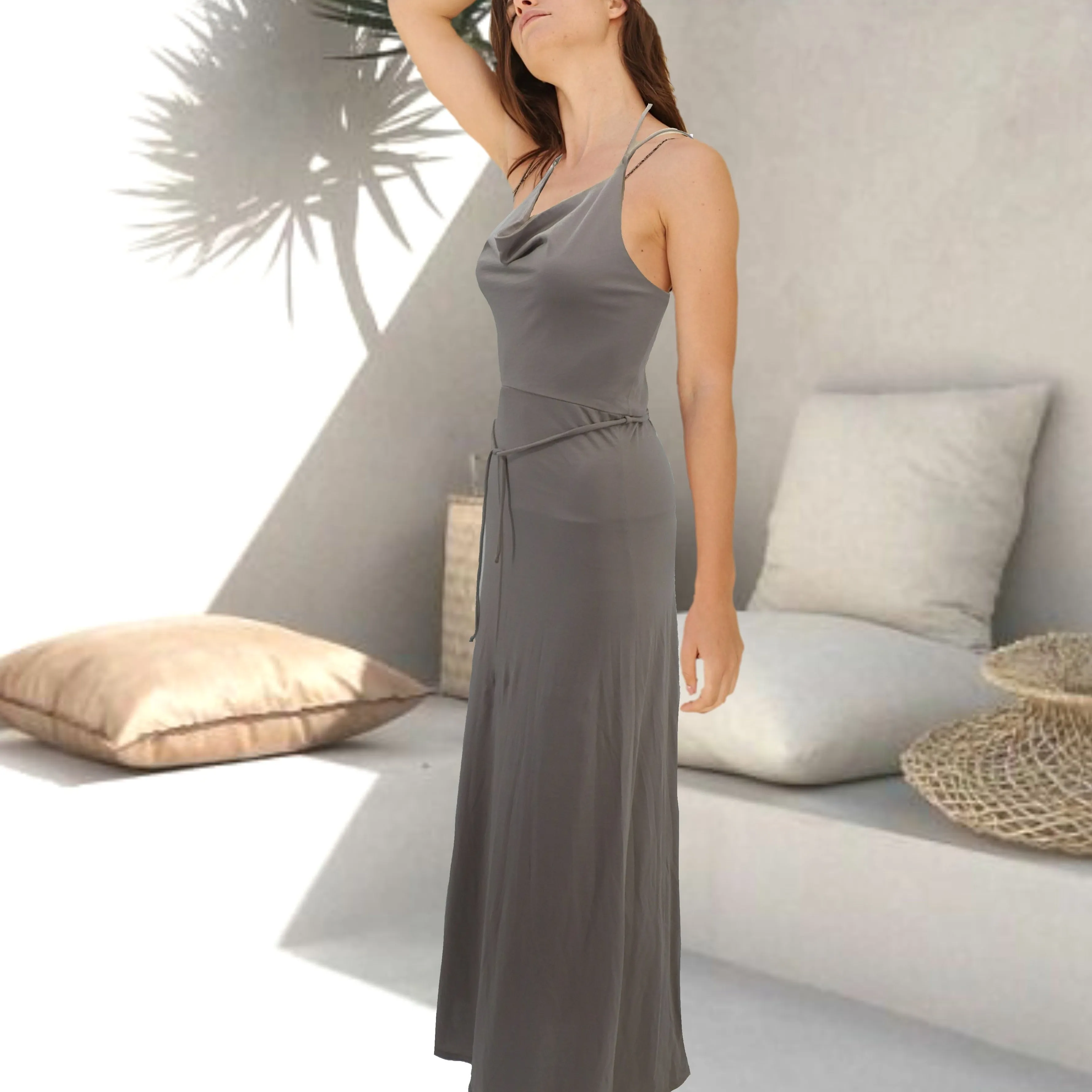 maxi halter jurk  / long slip dress