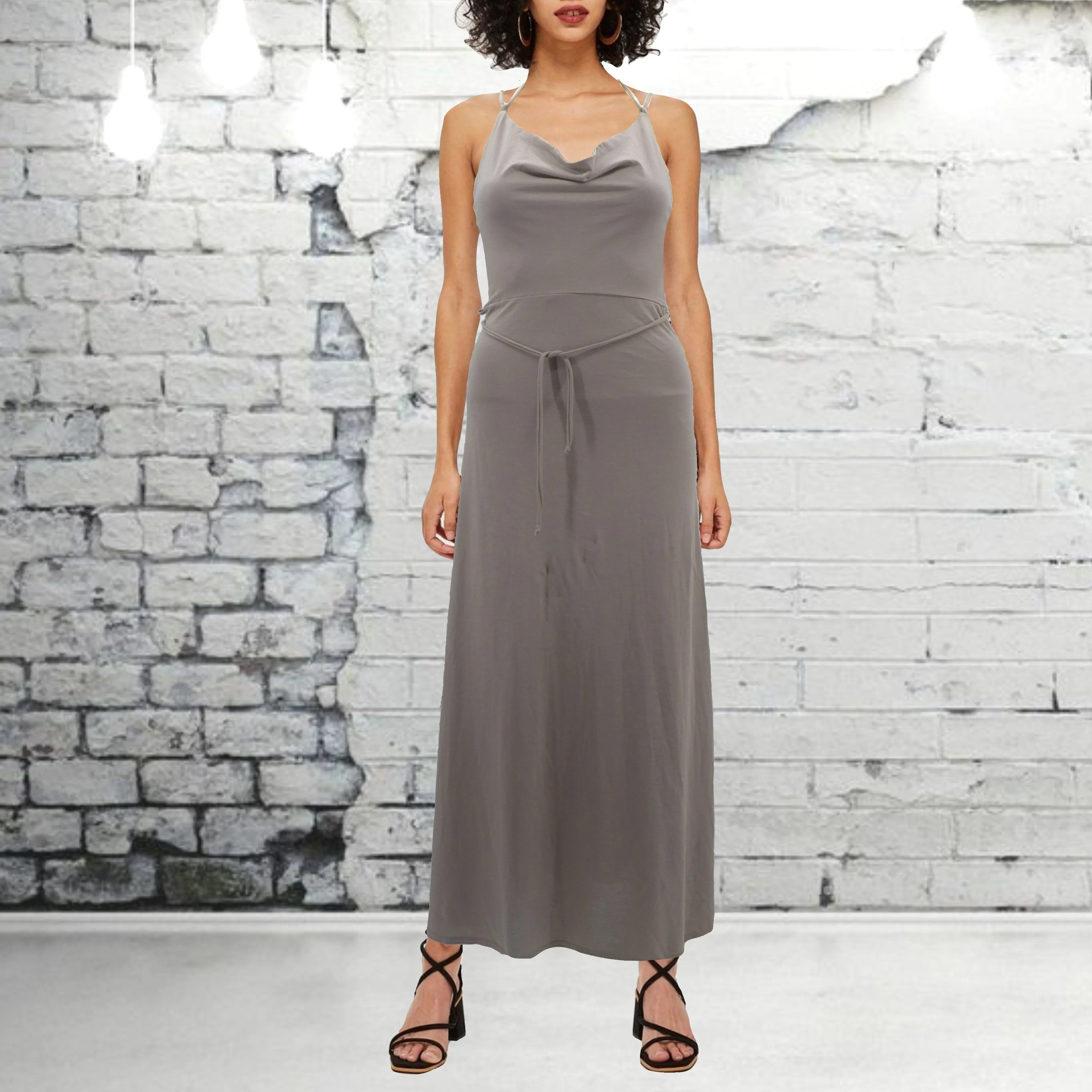 maxi halter jurk  / long slip dress