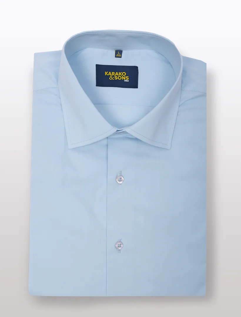 Men's Blue Bamboo Wrinkle-Free Slim Fit Dress Shirt