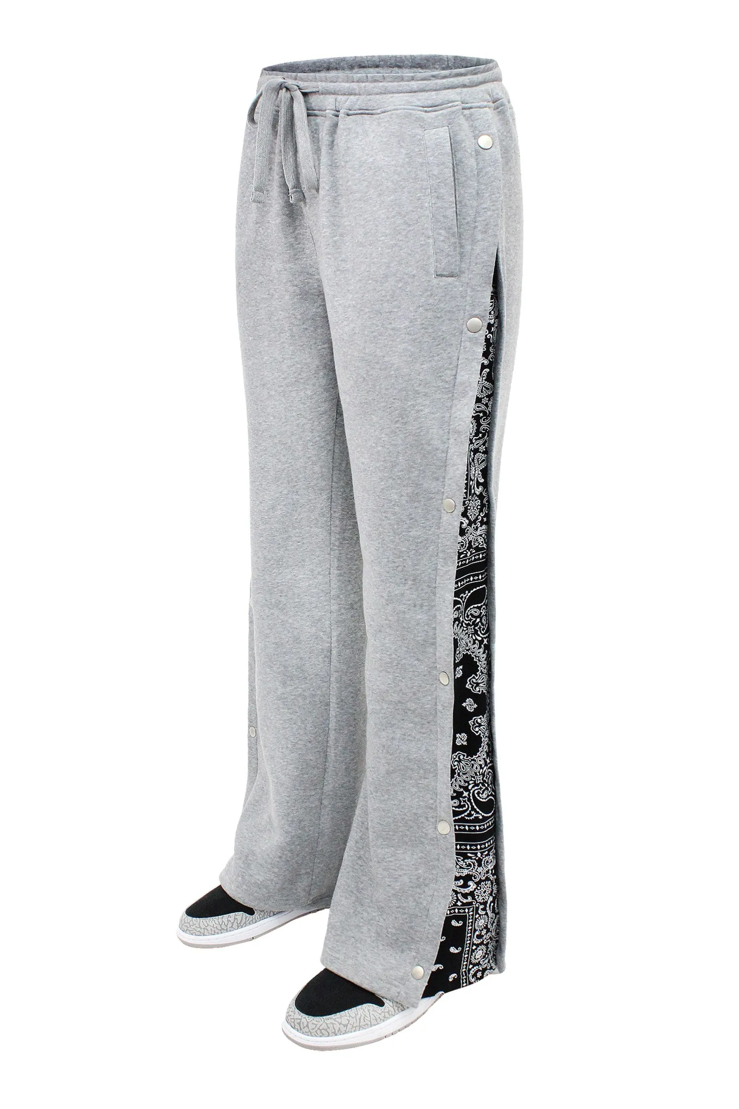 Men's Flared Bandana Fleece Sweat Pants