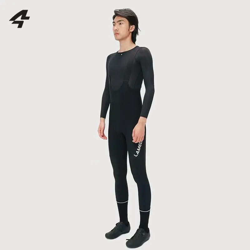 Men's High Waist Warm Bib Cycling Pants