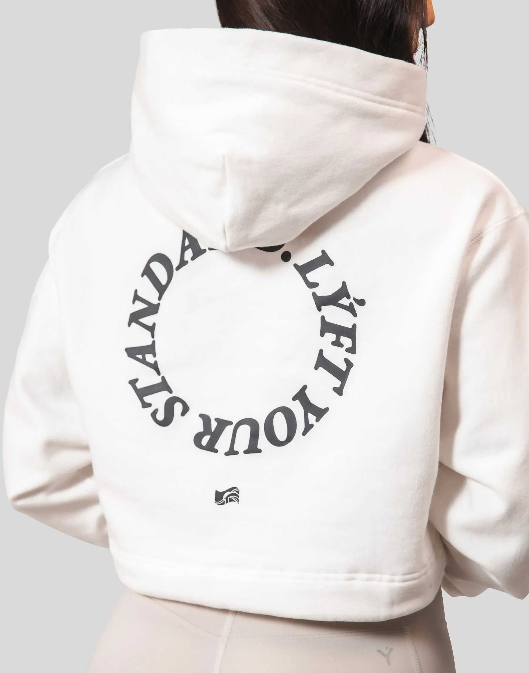 Message Ring Cropped Hoodie - White