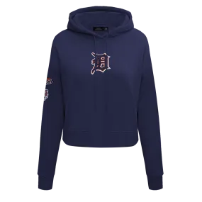 MLB DETROIT TIGERS CLASSIC WOMEN'S CROPPED PO HOODIE (MIDNIGHT NAVY)