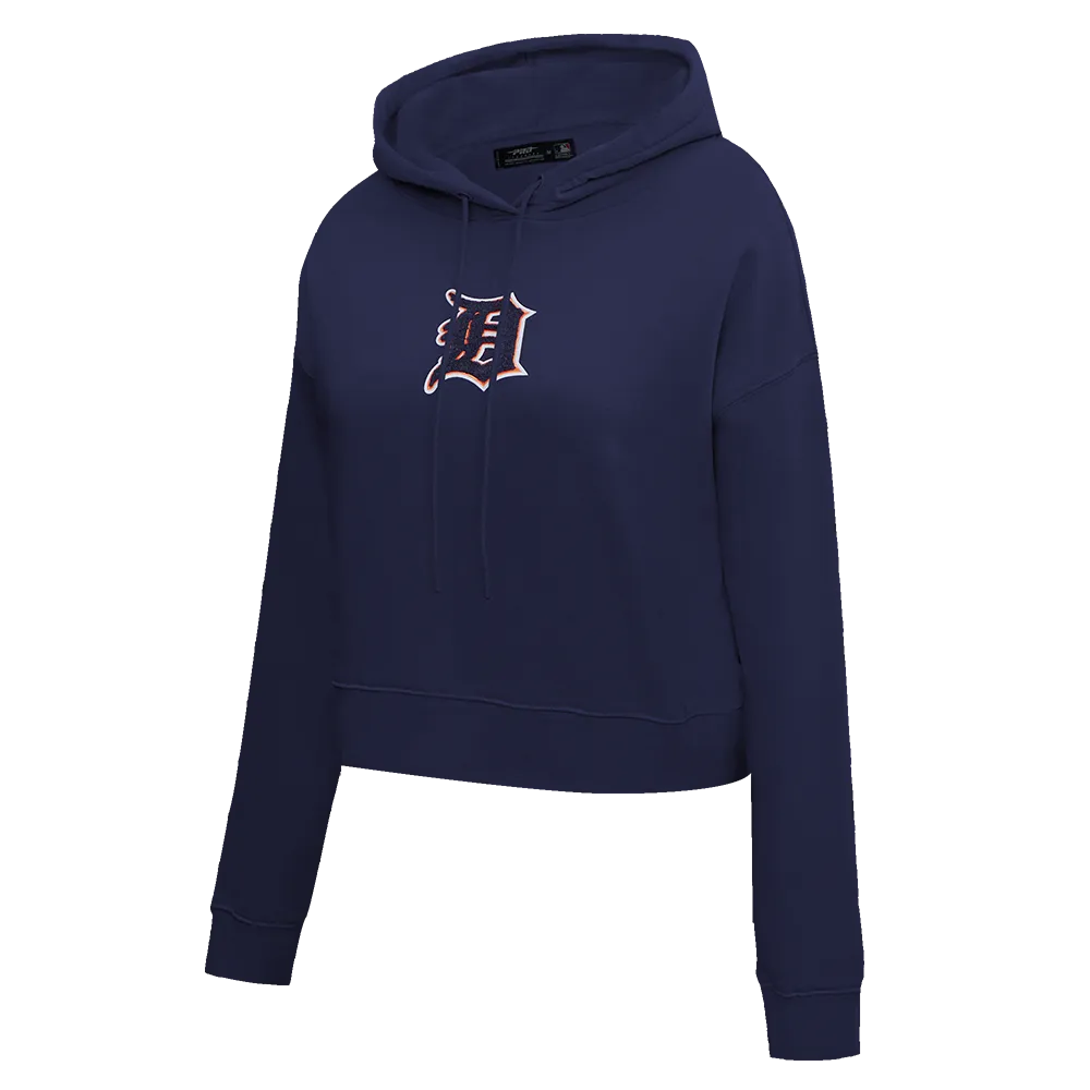 MLB DETROIT TIGERS CLASSIC WOMEN'S CROPPED PO HOODIE (MIDNIGHT NAVY)