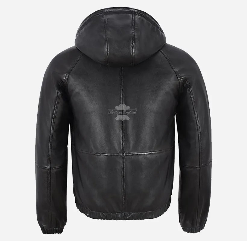 NOMAD LEATHER HOODED JACKET Men's Sports Leather Hoodie