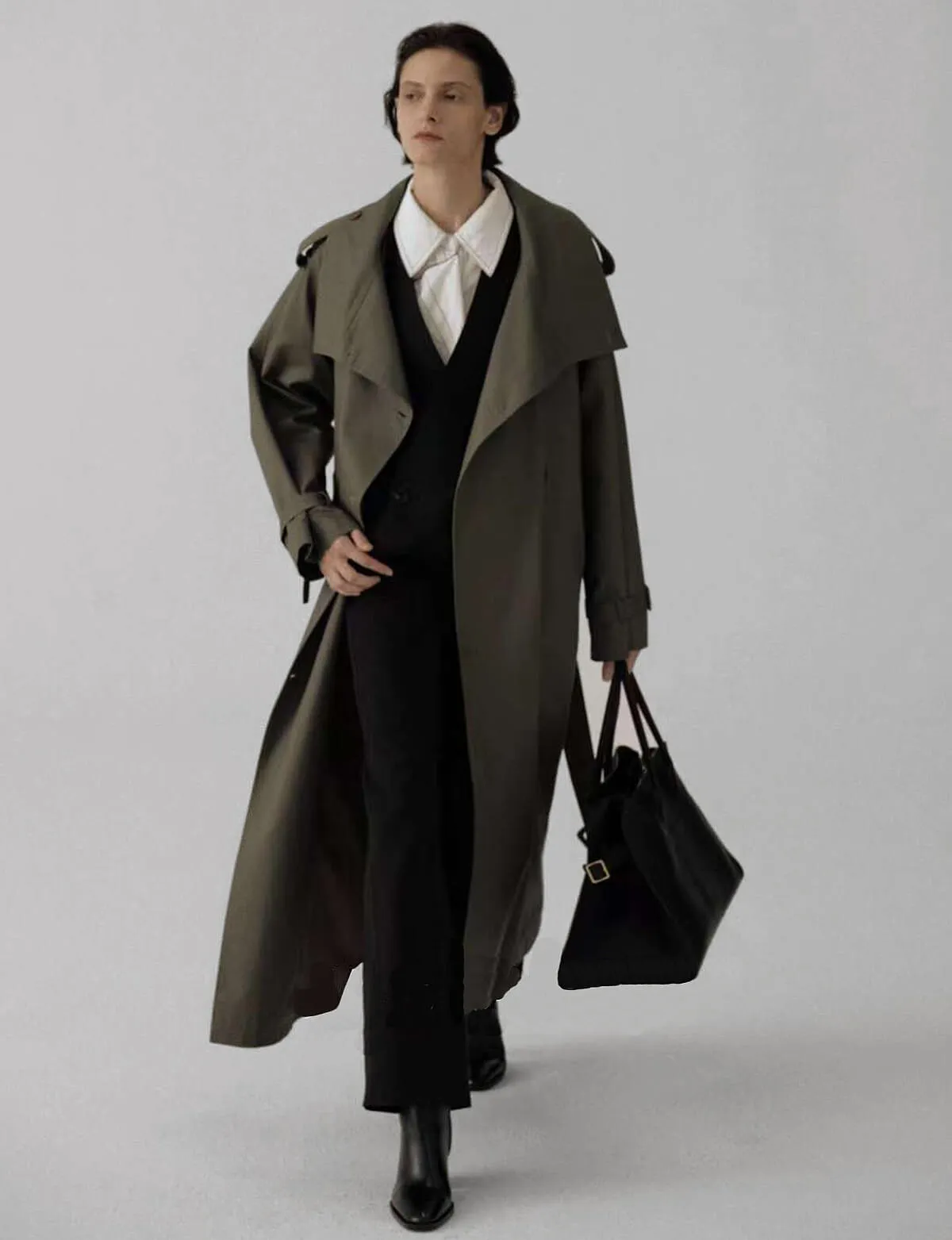 Oversized Olive Trench Coat