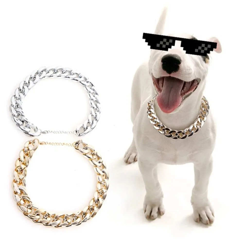 PAWS ASIA Amazon New Luxury Pet Jewelry Personalized Cool Gold Dog Chain Collar