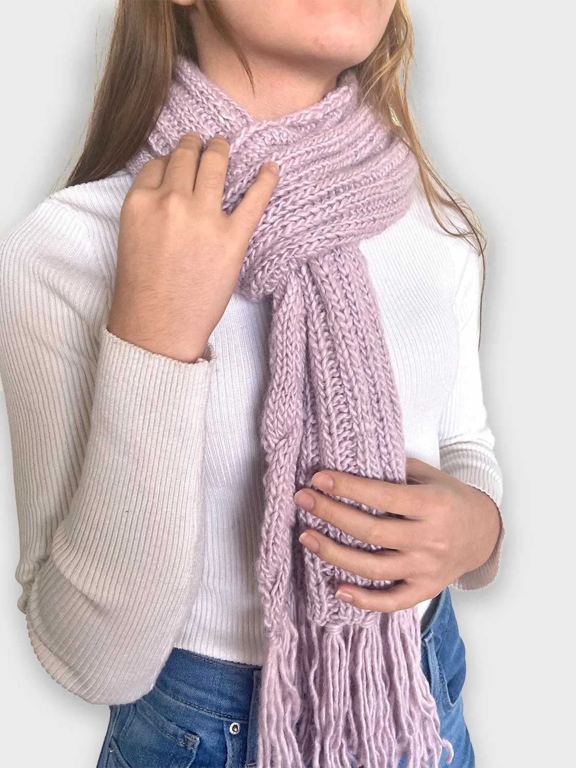 Pink Champagne Alpaca Scarf