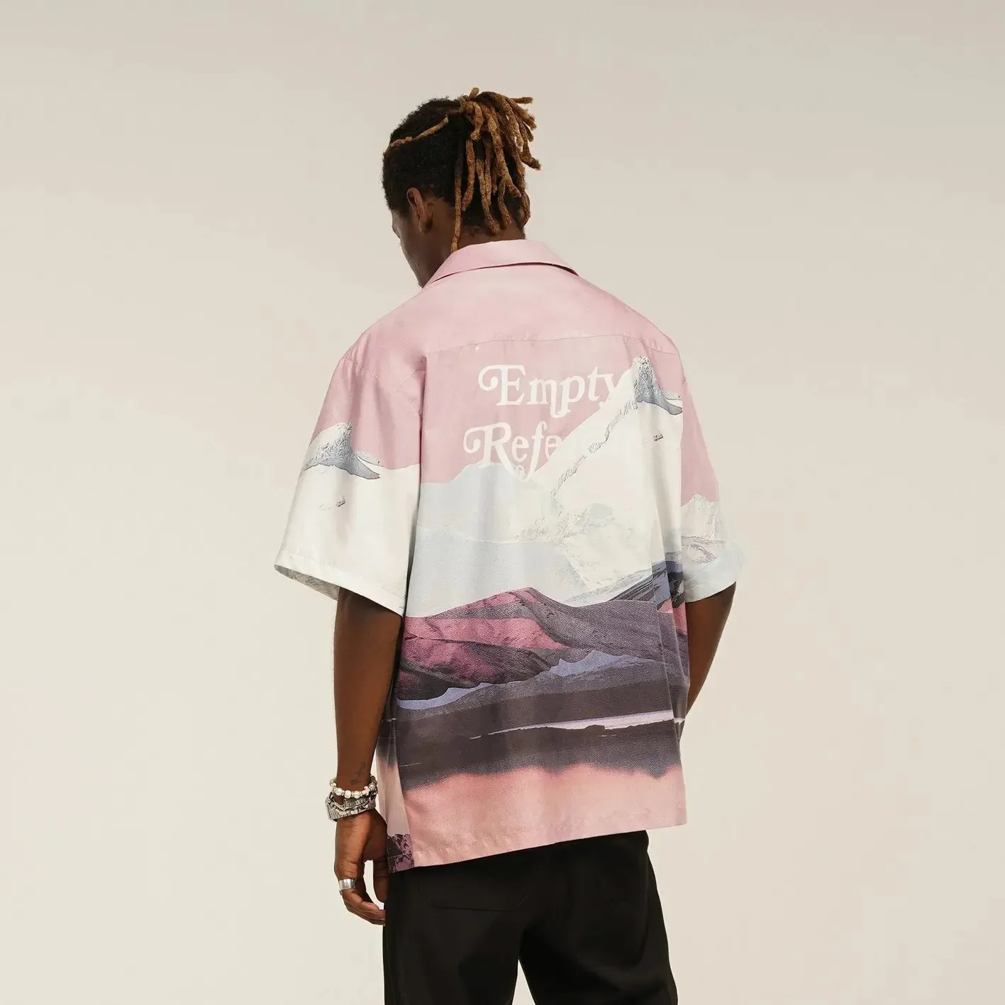 Pink Snow Mountain Print Shirt