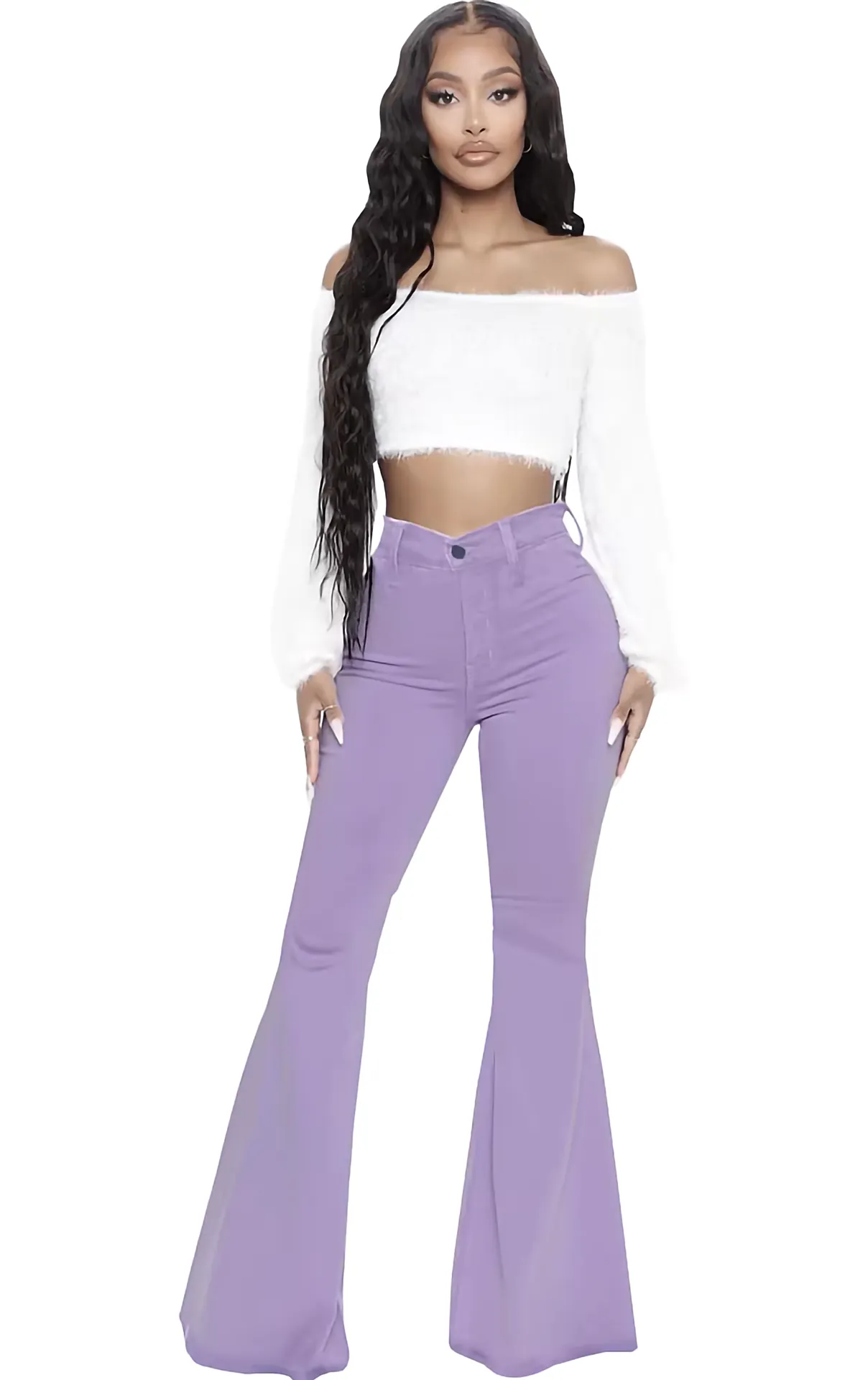 Plus Size Stretch High Waist Flare Jeans